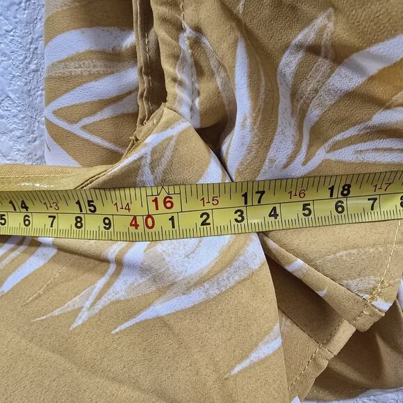 Lulu's Be-Leaf the Hype Off the Shoulder Mini Dress Mustard Party Size M - Picture 14 of 14